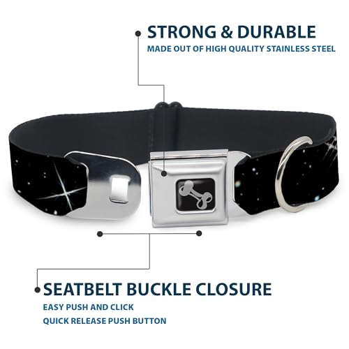 Collier de chien large Buckle Down Deep Space avec boucle de sécurité en os réglable - 5