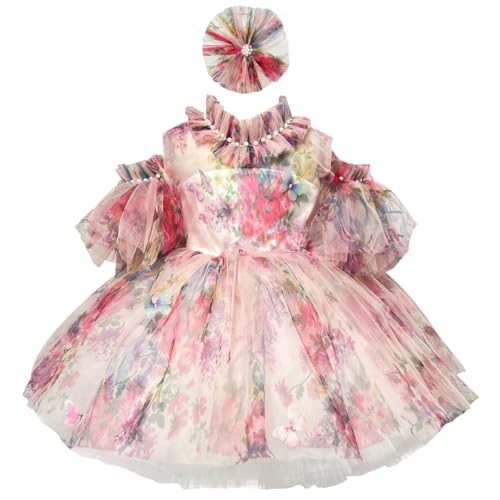 KLFFLGID Baby Flower Girl Pageant Dress Handmade Beaded Dresses Toddler Birthday Party Girl's Princess Dress