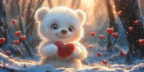 Kit d'Art Diamant DIY Amour ours pour créer une décoration murale de salon