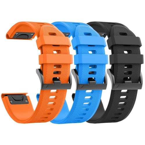 Bracelet sport pour Garmin Fenix 6 et 5 lot de 3 en silicone 22mm