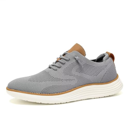 Zapatos formales Oxford cómodos de malla transpirable gris para hombre de vestir 2