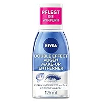 NIVEA Augen Make-Up Entferner Double Effect, Abschminkwasser für die sensible Augenpartie, Gesichtsreiniger entfernt extrem wasserfeste Mascara (125 ml)