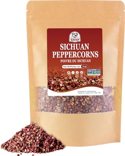52USA Sichuan Peppercorn, Szechuan Peppercorns(4OZ), Authentic Szechuan Red Peppercorn, Less Seeds,...