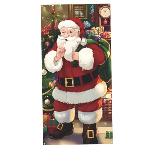 Catálogo para Comprar On-line Pancartas y estandartes para comprar hoy. 46 Ferry Christmas Door Cover, Santa Claus Decoraciones de puertas de Navidad, pancarta de puertas de Navidad de poliéster, decoración de puertas navideñas colgantes para la puerta...