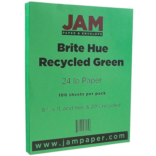 Papier cartonné vert recyclé 90g A4 JAM PAPER pour impression et dessin écoresponsable