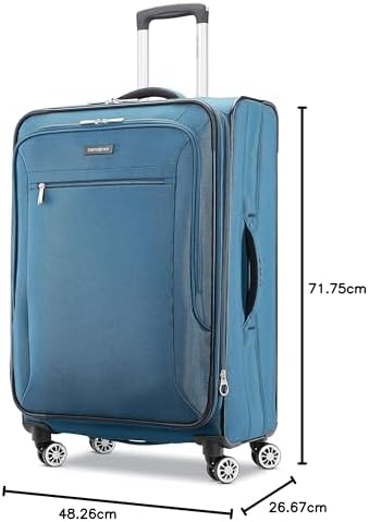 Samsonite Ascella X Softside Expandable Luggage, Teal, 2-Piece Set (21/25), Ascella X Softside Expandable Luggage