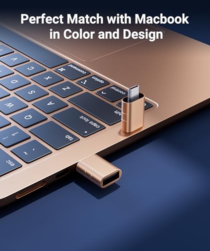 Image of Syntech USB C to USB Adapter Pack of 2 USB C Male to USB3 Female Adapter Compatible with iPhone 17 Pro Max MacBook Pro Air 2024 iMac iPad mini Pro, Other Type C or Thunderbolt 5 /4 Devices, Gold