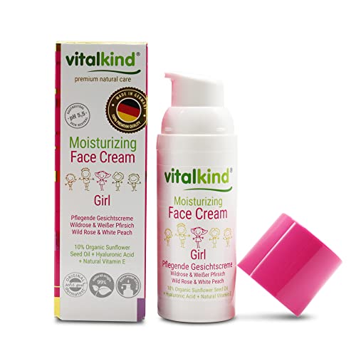 vitalkind Moisturizing Face Cream GIRL – Premium natural care for Kids. Premium Naturkosmetik für Mädchen von vitalkind. Pflegende Gesichtscreme mit 99% Inhaltsstoffen natürlichen Ursprungs.