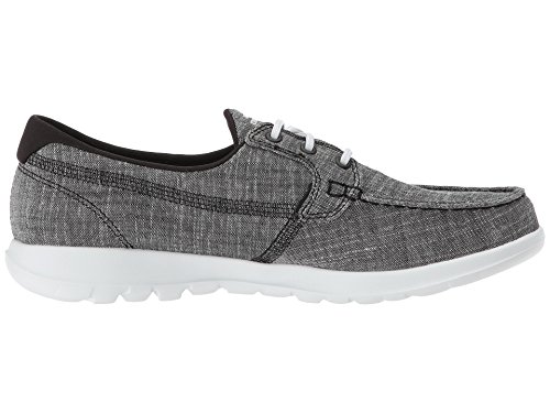 Image of Skechers Women's Go Walk Lite Textile Boat Shoe, Lite Isla Black White, 5.5 UK Wide