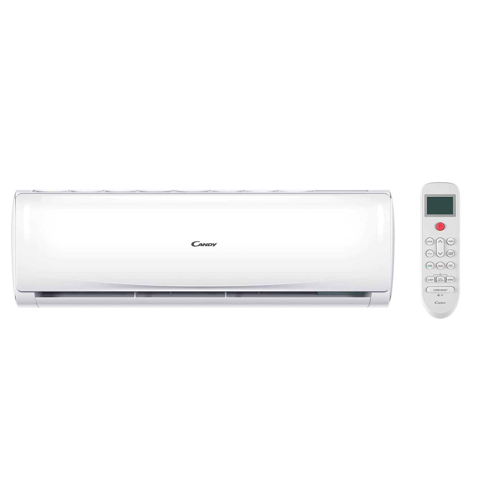 Candy, Condizionatore Smart Linea Pura, Climatizzatore Monosplit con Unità Esterna e Interna 12000 Btu, 20 dBA, con Pompa di Calore per Aria Calda, Self-Clean e Controllo da Remoto con App