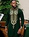 Mens African 2 Piece Set Half Zipper Nigerian Dashiki Metallic Shirt and Pants Outfit Gold Stamp Printed Long Traditional Suit