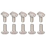 DTGN M8x20mm(DXL) T-Slot Drop-in Stud Sliding Bolt Screw - 20Pack - Good for Construction Industry - Carbon Steel Zinc Plated T Track Bolts - Silver Tone