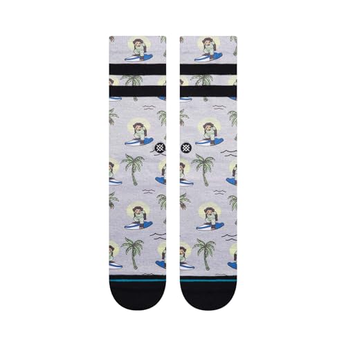 Stance Men's Surfing Monkey Crew Socks (Small, Grey)2