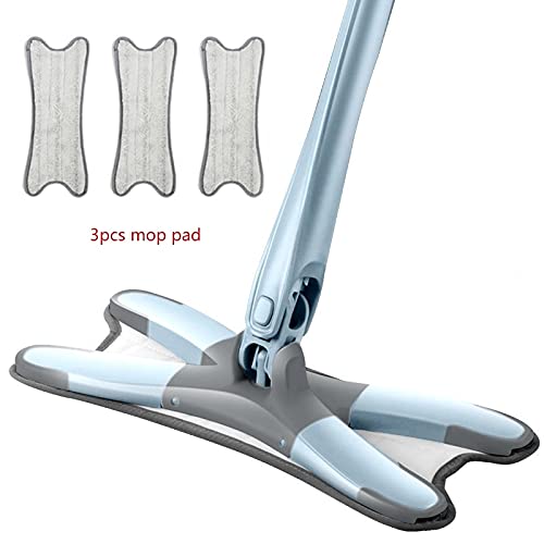 wischmopp Neue X-Typ-Mikrofaser-Boden-Mopp mit handfreier Waschweuche-Hand-Extrusion Indoor-Haushaltsreinigungswerkzeuge bodenwischer (Color : 3 Mop Head Gray)