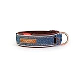 EZYDOG Classic Neo Dog Collar | Dog Collar Small, Medium, Large Dogs, Reflective Dog Collar, Supreme Comfort, Soft Neoprene Material, Non-Corrosive (Small (34-38cm), Denim)