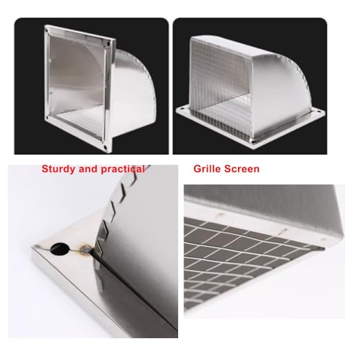 Grille d'aération sèche-linge 500mm mural anti-intempérie avec maille - 5