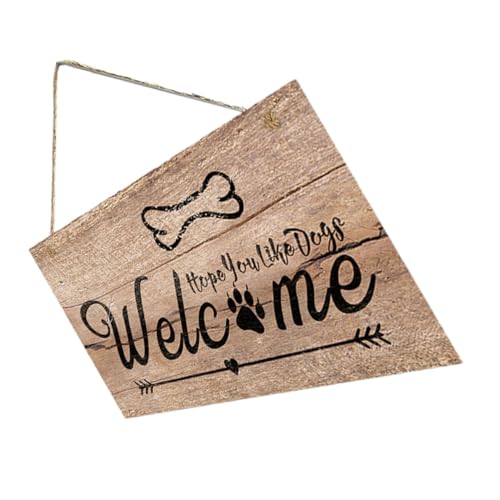 MOTHNUR Cartello Benvenuto Porta in Legno MDF Rustico Decorazione da Appendere per Ingresso Portico Casa e Ufficio Targa Tagliata con Scritta Welcome per Amanti degli Animali