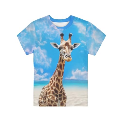Image of Xhuibop Kids T Shirts for Boys Size 3-16 Girls Short Sleeve Sportswear Active Tops