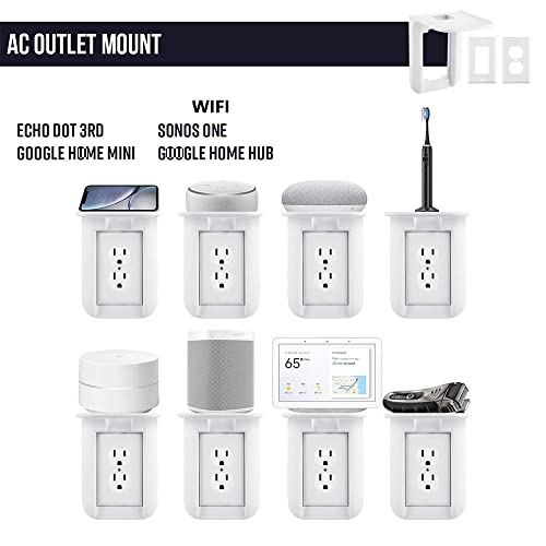 Support mural Echo Dot Google WiFi Sonos blanc pour gestion de câbles - 4