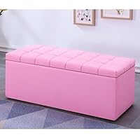 Amazon｜THLD スツール 収納ボックス オットマン ピンク PVC チェア