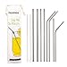 Produktbild HOOMEE Edelstahl Trinkhalme Wiederverwendbar, 8 Metall Strohhalme mit 2 Reinigungsbürsten, Umweltfreundlich, Waschbar, Ideal für Bubble Tea, Smoothie, Milchshake, Cocktail und Kühle Getränke