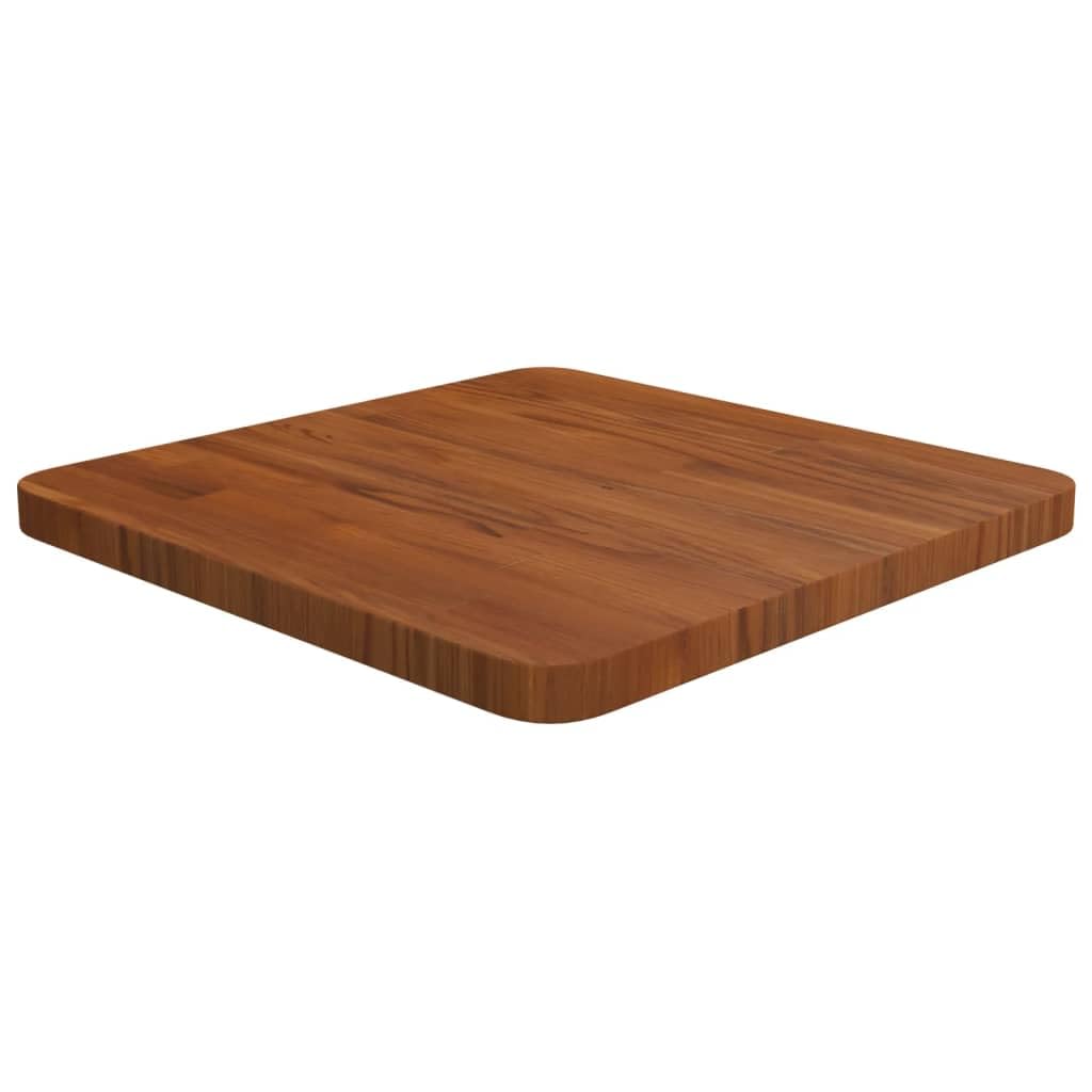Square Table Top 15.7"x15.7"x1" Dark Brown Solid Oak Wood for Dining, Coffee, or Bar Tables