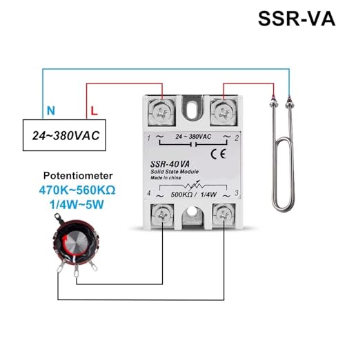 Relé de estado sólido SSR regulador de voltaje CA 24-380 V con potenciómetro 2