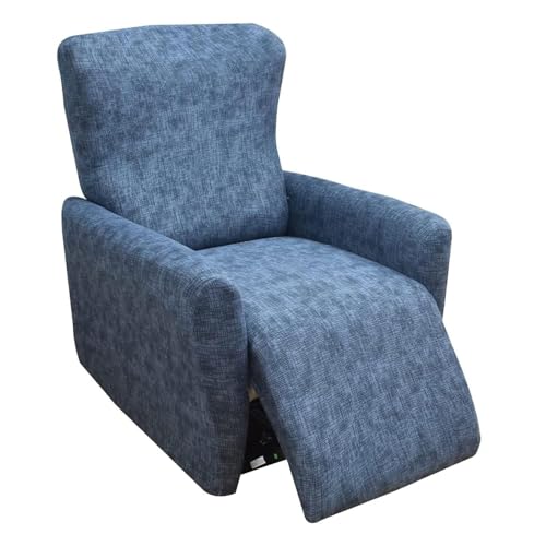 WWQQKJ Fodera per poltrona reclinabile universale Relax in 4 pezzi, fodera per poltrona reclinabile a 1 posto con tasche, fodera per poltrona relax elasticizzata rimovibile e lavabile(E)