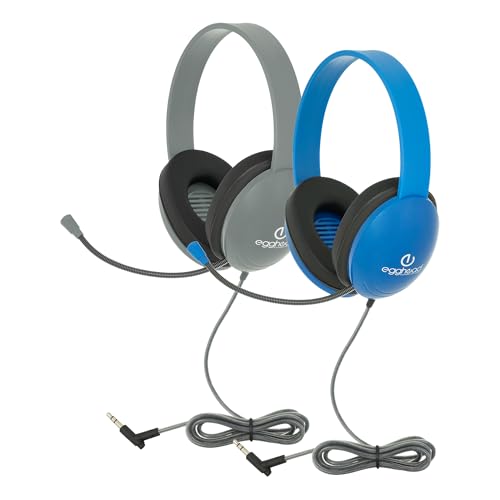 Image of Egghead Kids Heavy Duty Headset with Steel Reinforced Gooseneck Microphone, Chew-Resistant Tri-Shield Cord, Padded Ear Cushions, and Adjustable Headband