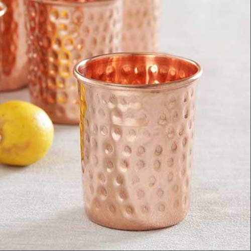 Set de 4 vasos de cobre martillado miniatura 3