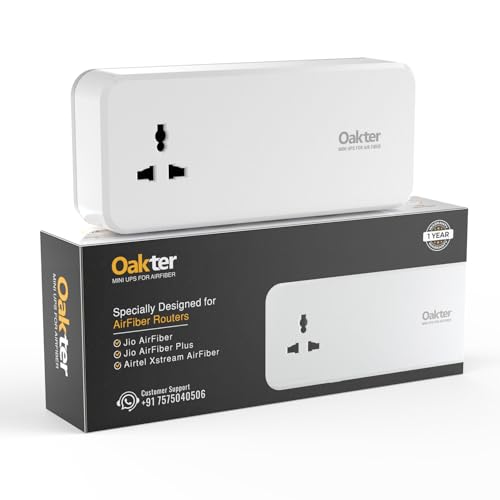 Image of Oakter Mini UPS for AirFiber and AirFiber Plus WiFi Routers | 6x2000 mAh Battery | Power Backup Upto 4 Hours | 12 Months Warranty for UPS | Current Surge & Deep Discharge Protection AirFiber V3.0