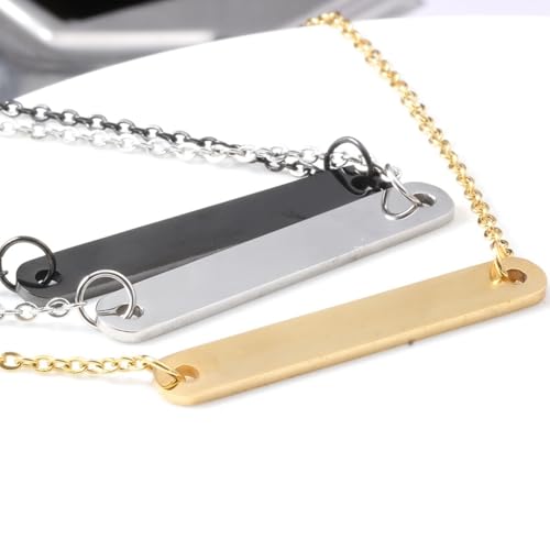 Bracelet de pendentif long forme rectangle en acier pour femmes