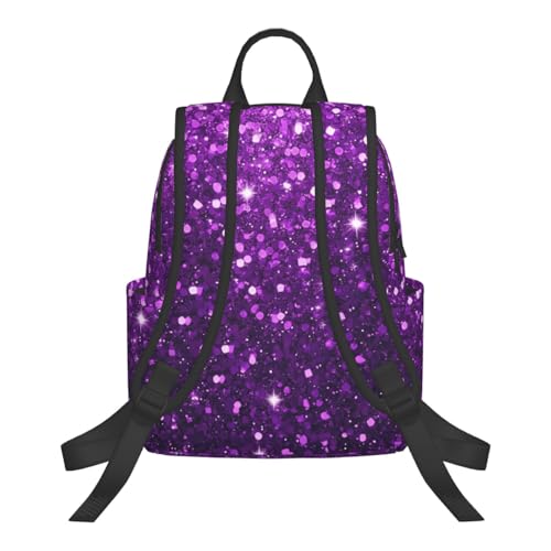 Beautiful Dark Purple Bling Glitter Sparkles Pattern Backpack Lightweight Backpack For College Travel Work For Men And Women3