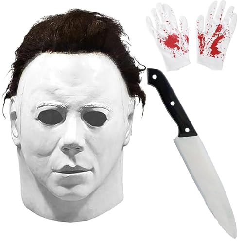 DFADKYWU Máscara Michael Myers, máscara de Halloween, máscaras de terror, máscaras de Halloween, máscara de látex de terror para adultos, máscara de halloween carnaval festa horror cosplay disfarce