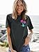 OCURHU Beach Shirts for Women Retro Sunset Palm Tree Graphic Tee Loose Casual Summer Beach Party Blouse Dark Grey S