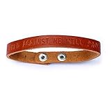 FORGIVEN JEWELRY No Weapon Formed Against Me Will Prosper Isaiah 54:17 (ensm-new) Small Leather Bracelet