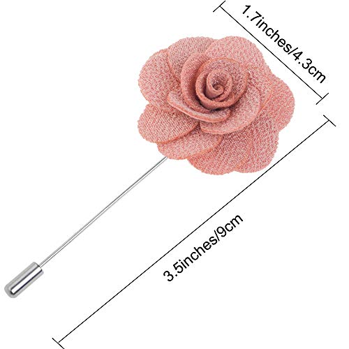 Toptie Men's Lapel Flower Pin Rose For Wedding Boutonniere Stick (Pack Of 6)-Red-Pack Of 6 #TOP4