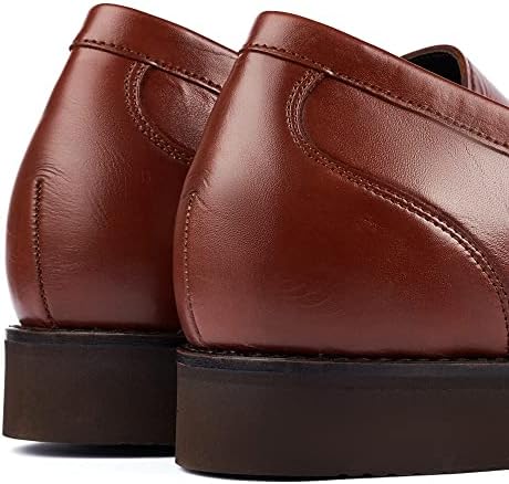 Height Increasing Shoes for Men. Be Taller 7 cm / 2.75 inches. Model Milan Brown Size 41 | Image 4