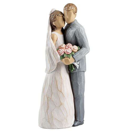ShineOnAnegl 8 Bride and Groom Statue Newlywed Couple Sculpture Wedding Home Decor.