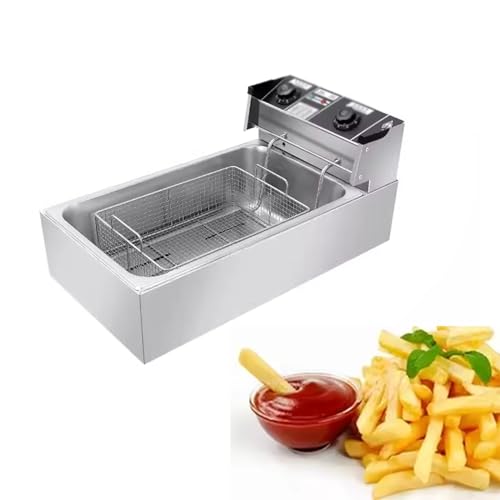 CZAOERXB Freidora eléctrica Comercial de Gran Capacidad, freidora con Cesta, Control de Temperatura preciso y Profesional, para Cocina de Restaurante y hogar