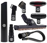 Picture of MZY LLC Set of 8 Vacuum Attachments - 1 7/8" to 1" Hose Adapter, 1 1/4" Floor Brush, Flexible Crevice Tool