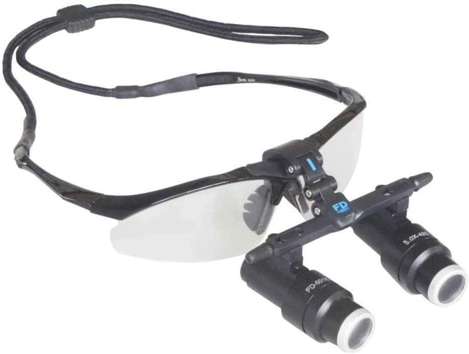 SVASTY Magnifier With Light, Medical Dental Surgical Loupes, 4X 5X 6X Kepler Magnifier Goggles Frame Binocular High Magnifying Glasses for Brain Cardiac Surgery