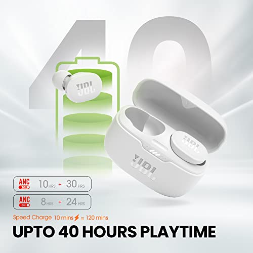 Miniatura 7 de Jbl Tune 130nc Tws Auriculares Inalámbricos In Ear True Wireless Bluetooth Ipx4 Con Micrófono Incorporado Para Música, Deportes Y Llamadas, Hasta 40h De Batería, Estuche De Carga, Blanco