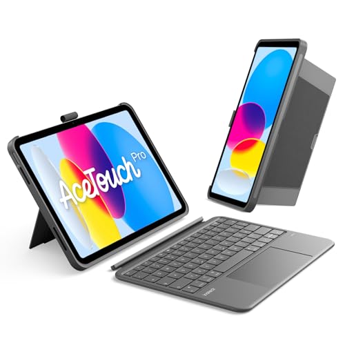 Inateck Hülle mit Tastatur für iPad 11 A16 2025 11 Zoll, iPad 10. Gen 2022 10,9 Zoll, 5,1" Vollflächen-Touchpad,Vertikal...