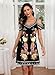 Soesdemo Womens Summer Boho Flower Printed Black Dress Cold Shoulder V Neck Floral Printed 2024 Fashion Sundress with Pockets