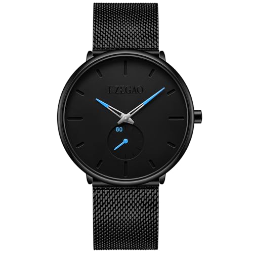 Montre analogique étanche pour homme actif avec cadran bleu élégant