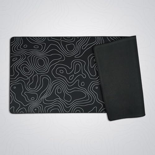 Image of Saco XXL Gaming Mouse Pad for PC - Large Desk Mat 900x400x3mm, Extended Non-Slip Rubber Base, Waterproof Surface, Topographics Design, Big Keyboard Mouse Pad for Office & Home Setup