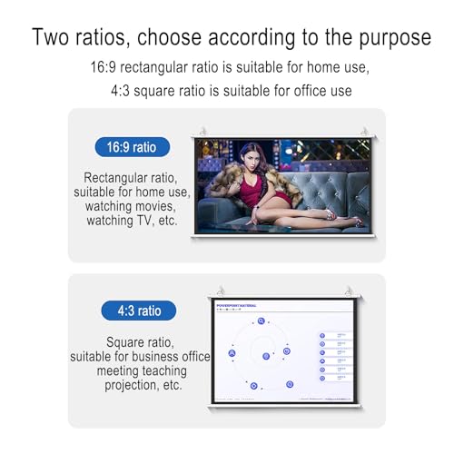 Pantalla manual proyector 60" 16:9 blanca miniatura 6