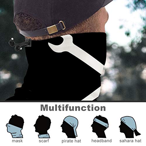 Winter Warmer Neck Gaiter Mask,Ironworker Crossed Tools Double-Layer Velvet Face Cover UV Protection Dust Bandana Balaclava Reusable Skiing Scarf for Outdoor Cycling Fishing