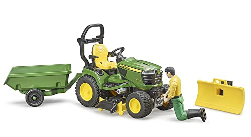 bruder 62104 - bworld John Deere Rasentraktor mit Anhänger & Gärtner – Ansicht 4